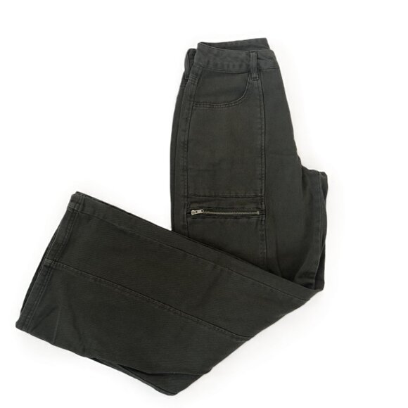 Forever 21 Army Green Wide Leg Jeans Size 25 - Picture 5 of 10